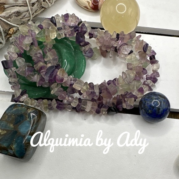 Fluorite chips very long necklace for layering